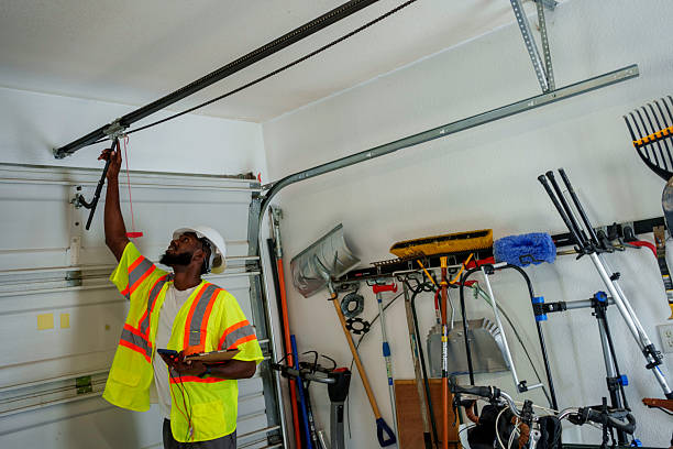 Professional Garage Door Panel Replacement technician working in Chenango County County, NY